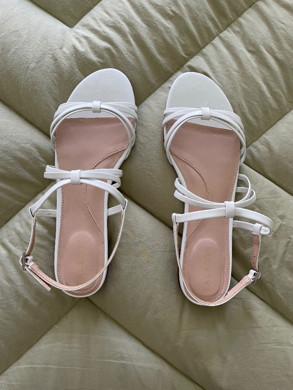 white sandals